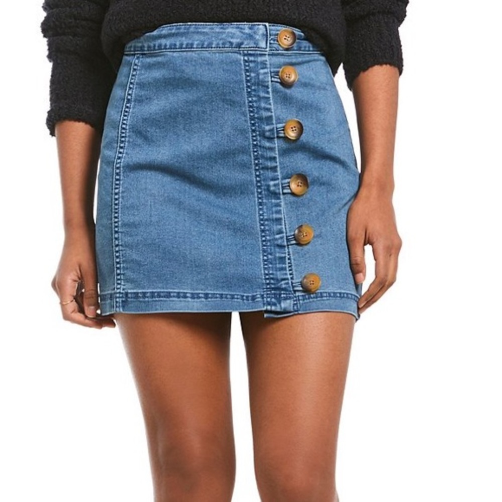 Free People Denim Mini Skirt
